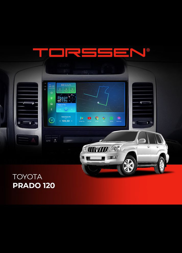 Штатная магнитола 2K Toyota Prado 120 F98256 4G Carplay DSP Torssen (307089232)