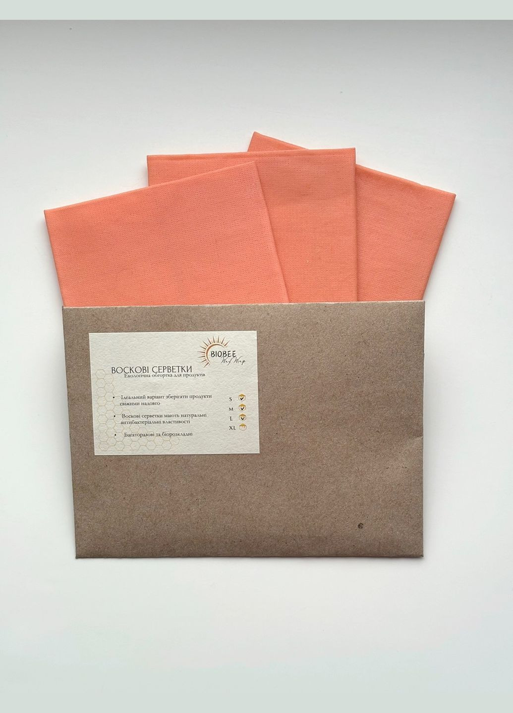 Вощанка (багаторазова воскова серветка) для зберігання продуктів - Набір з 3 шт BioBee (284665862)