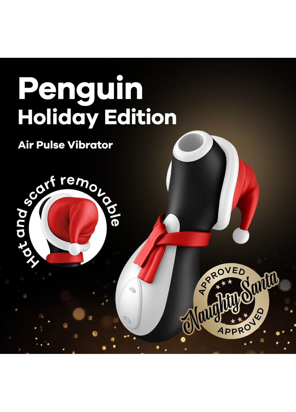 Вакуумный клиторальный стимулятор Penguin Holiday Edition, в шапочке и шарфе Satisfyer (298349489)