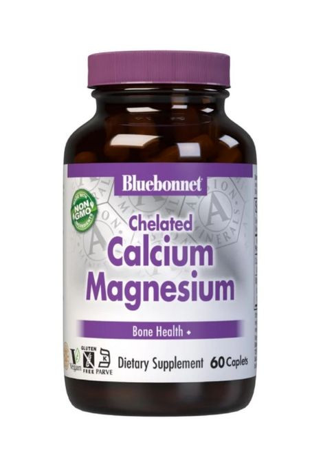 Albion Chelated Calcium Magnesium 60 Caplets Bluebonnet Nutrition (294058469)