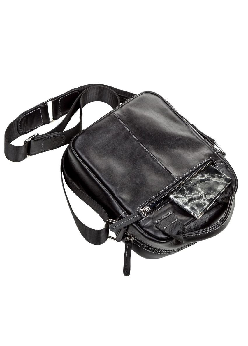 Сумка мужская 11088 кожаная Черная Shvigel (331907513)