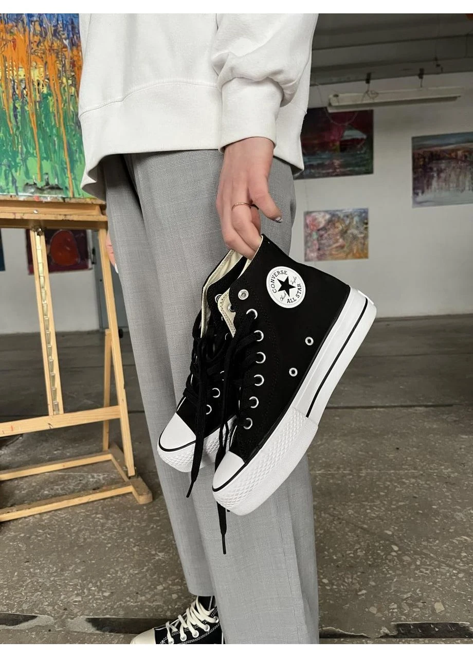 Черные летние кеды converse lift hight black конверс No Brand