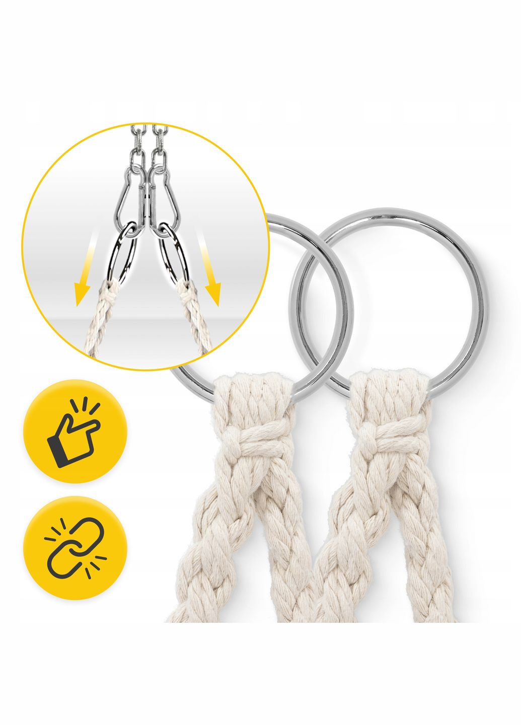 Крісло-гойдалка Boho Dream 80 см підвісна, плетена Beige (P-5905973404518) 4FIZJO (333652167)