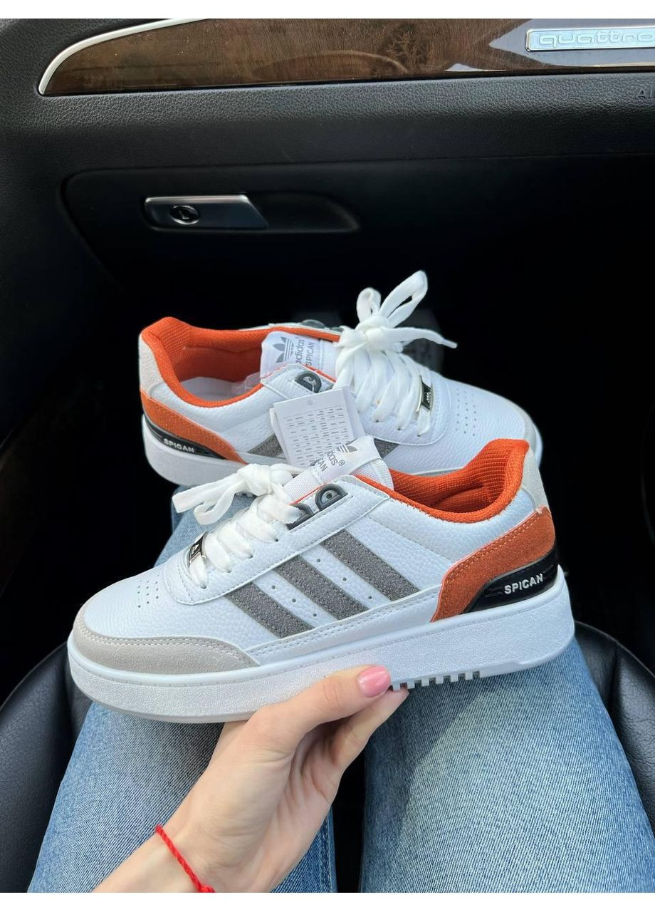 КРОССОВКИ ЖЕНСКИЕ ADIDAS SPICAN WHITE ORANGE АДИДАС No Brand белые демисезоны (369389473)