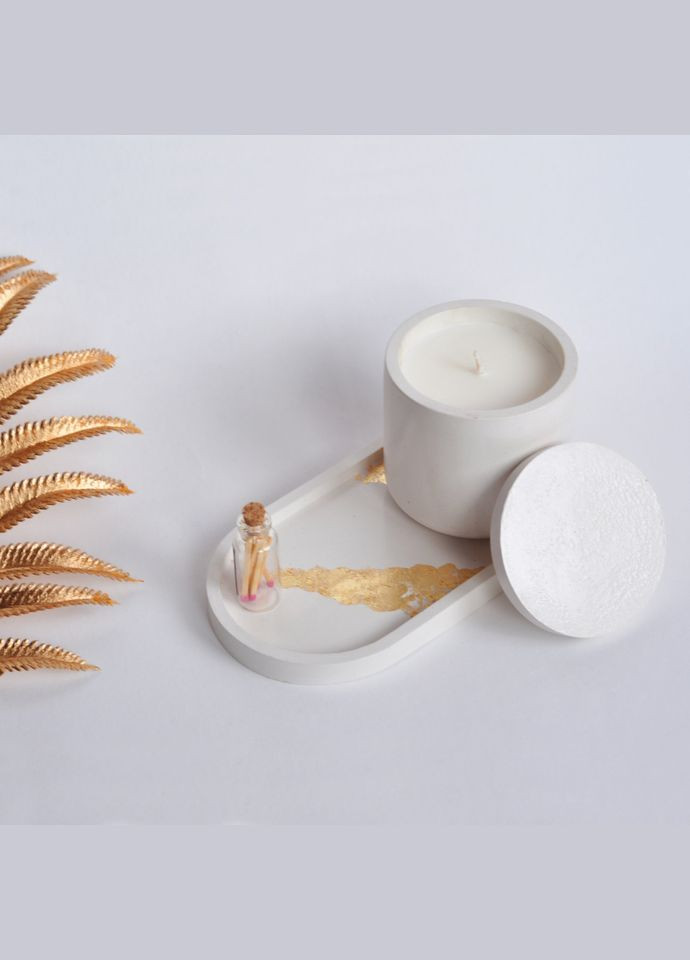 Ароматическая свеча в гипсовом кашпо "White" SP2334, 125 г Spokiy (322948796)