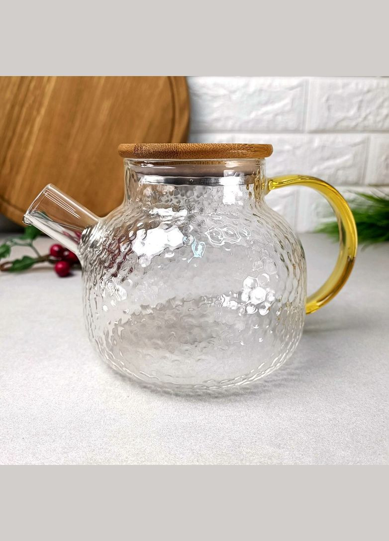 Скляний чайник для заварювання на вогонь 1л з фактурного скла Ardesto (303210903)