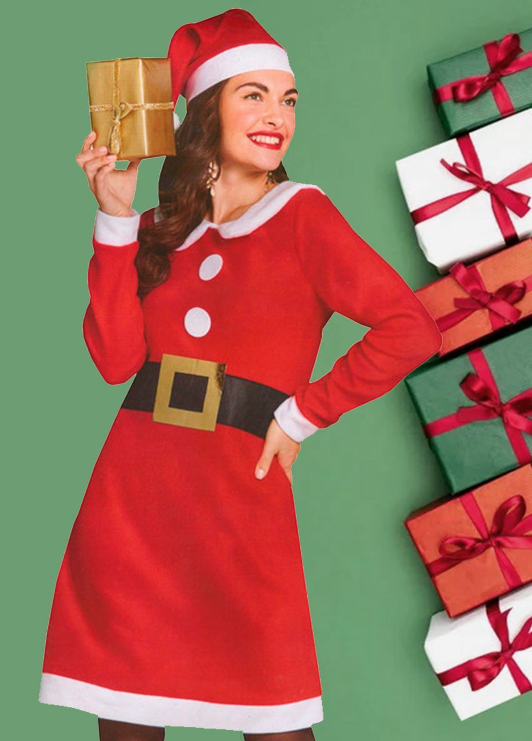 Костюм новогодний женский Мисс Санта маскарадный рождественский костюм Lidl (370569877)
