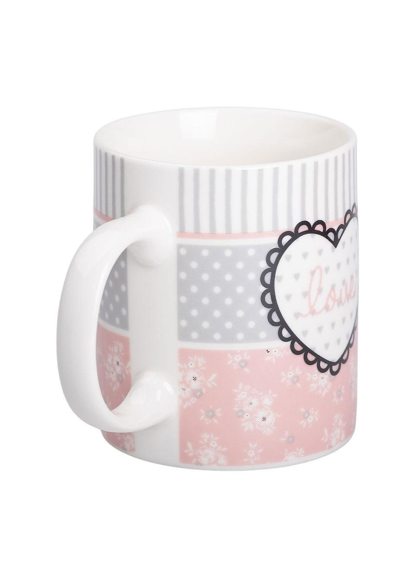 Чашка порцелянова 400 (мл) чашка для кави та чаю з написом та серцем Lugi RX-N240143PKV Liling Rongxiang Ceramic (370969204)