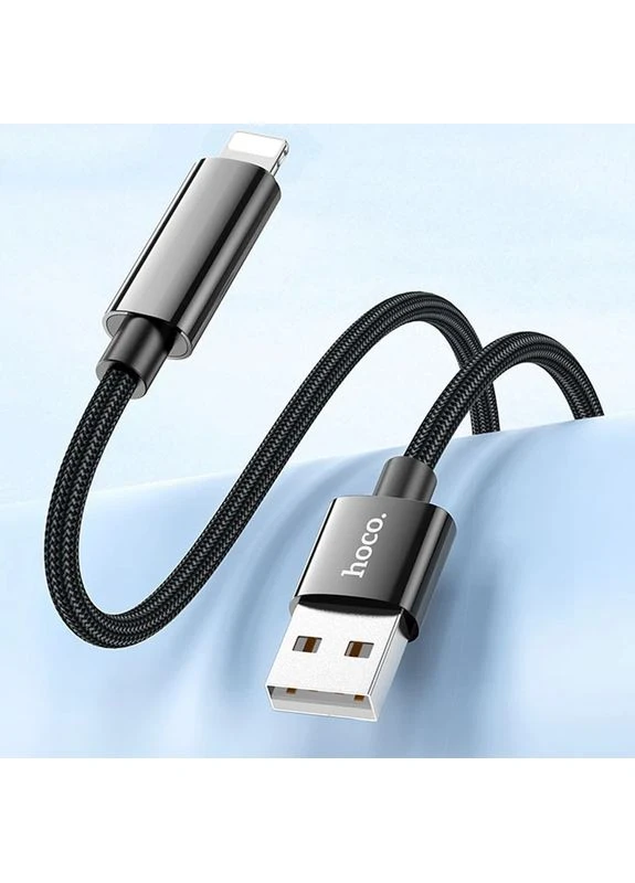 Дата кабель Hoco 2.4A USB to Lightning плетёный 1.2 м чёрный No Brand U125 Benefit (402058009)