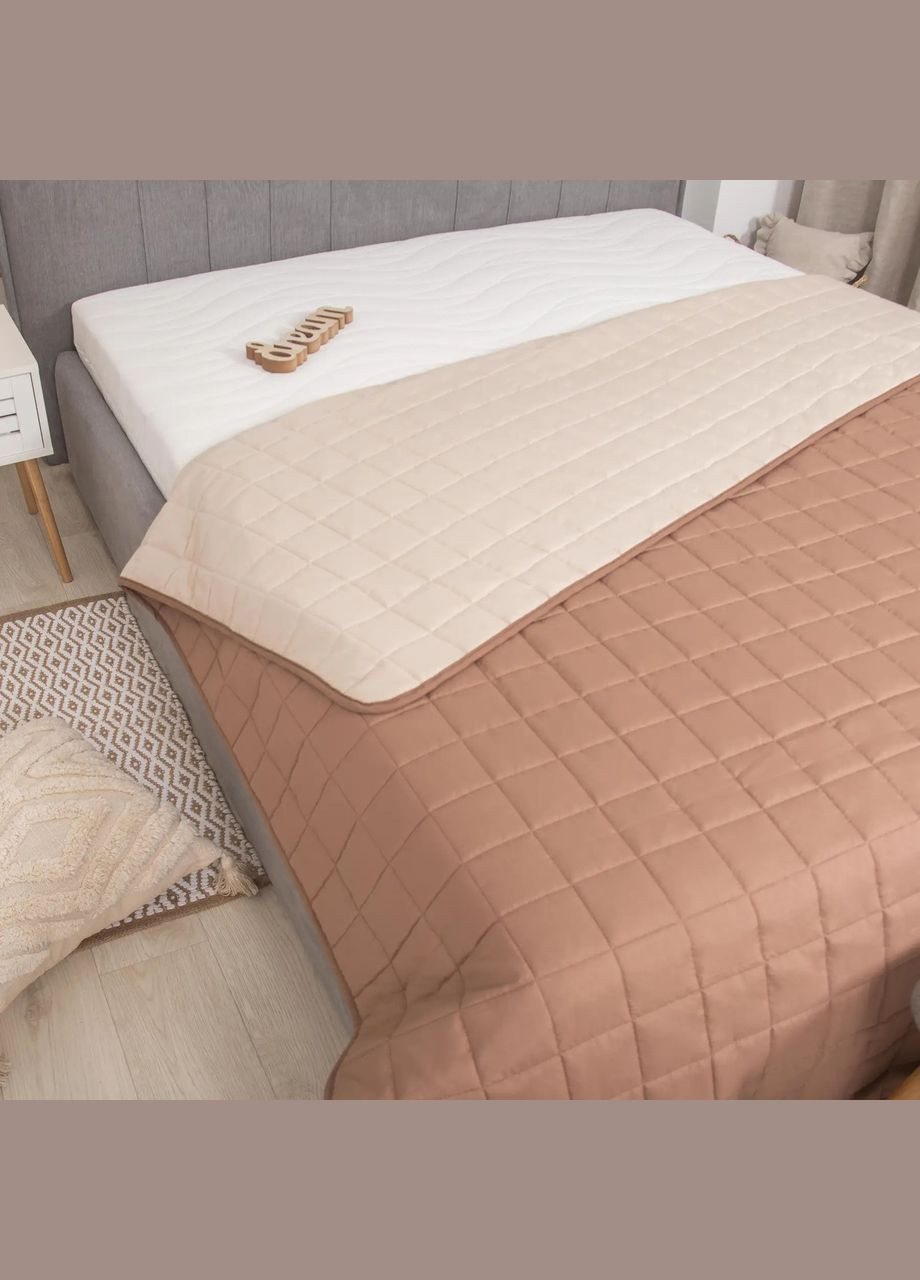 Покривало Дует стеганное двостороннє Капучіно 210*220 Viluta (305875526)