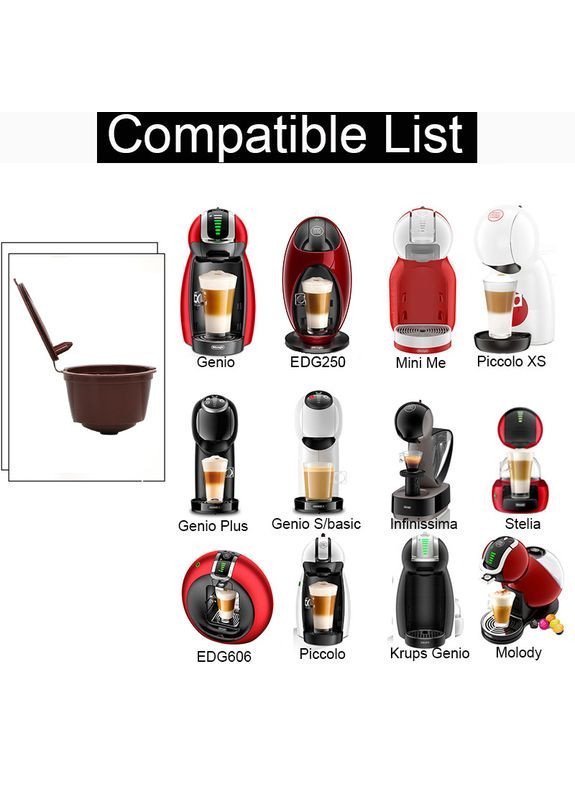 Многоразовая кофейная капсула для Nescafe Dolce Gusto/Nespresso — 1 шт. с фильтром, экологическая. Черная No Brand (346068967)