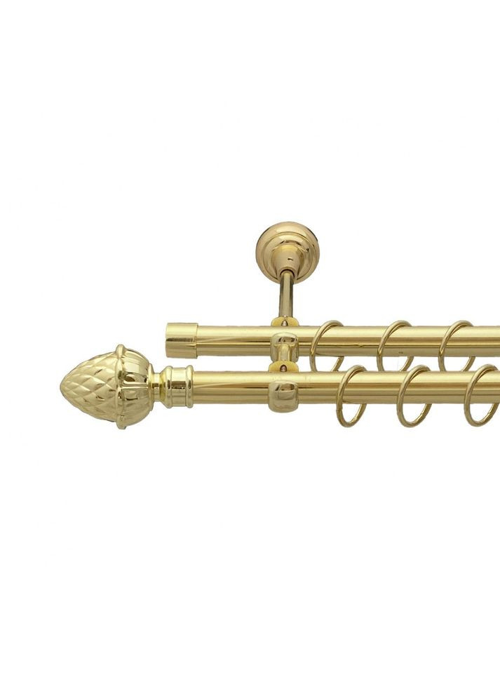 Карниз Цинара металлический двухрядный открытый гладкая труба Золото 19\19 мм 160 см (00-00013170) ORVIT (300286563)