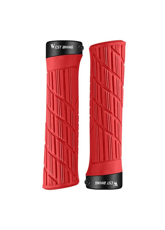 Грипсы велосипедные YP0804063 Red с двумя замками ручки на руль 9 шт. West Biking (336203131)