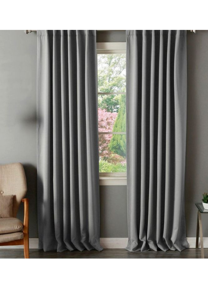 Комплект штор Pivdenne блекаут 200х270 см 2 шт Сірий (80011-200) No Brand (367253584)