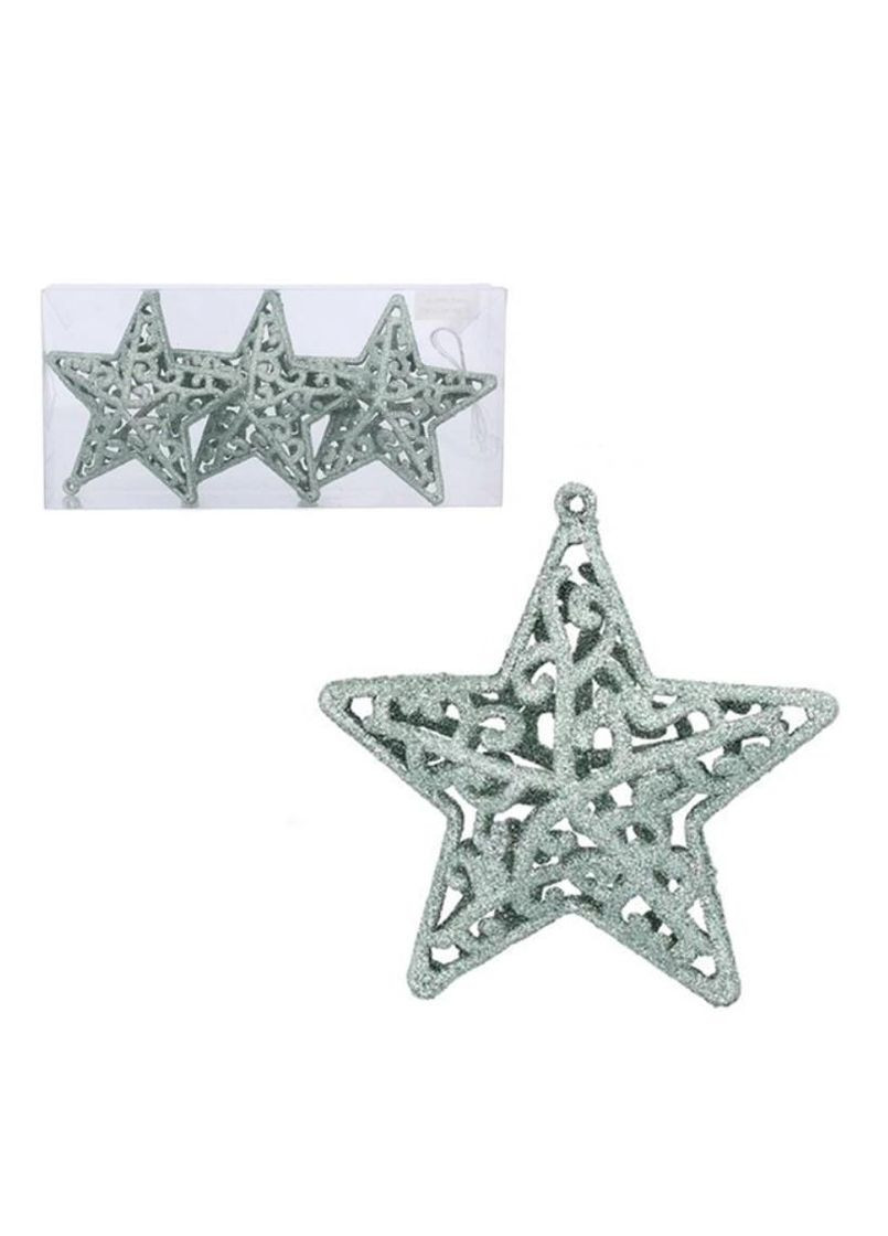 Набор новогодних мятных подвесок Звездочки 10.5 см. 3 шт. 43165 Flora (360639817)