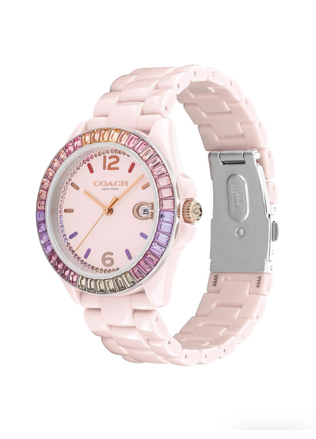 Часы Coach Greyson Ombré Crystal Accents and Pink Ceramic Bracelet Watch 14504020 (326596600)