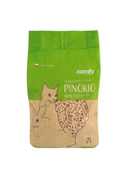 Гігієнічний наповнювач Pinokio для котів, 7 л (деревинний) Comfy (349823662)