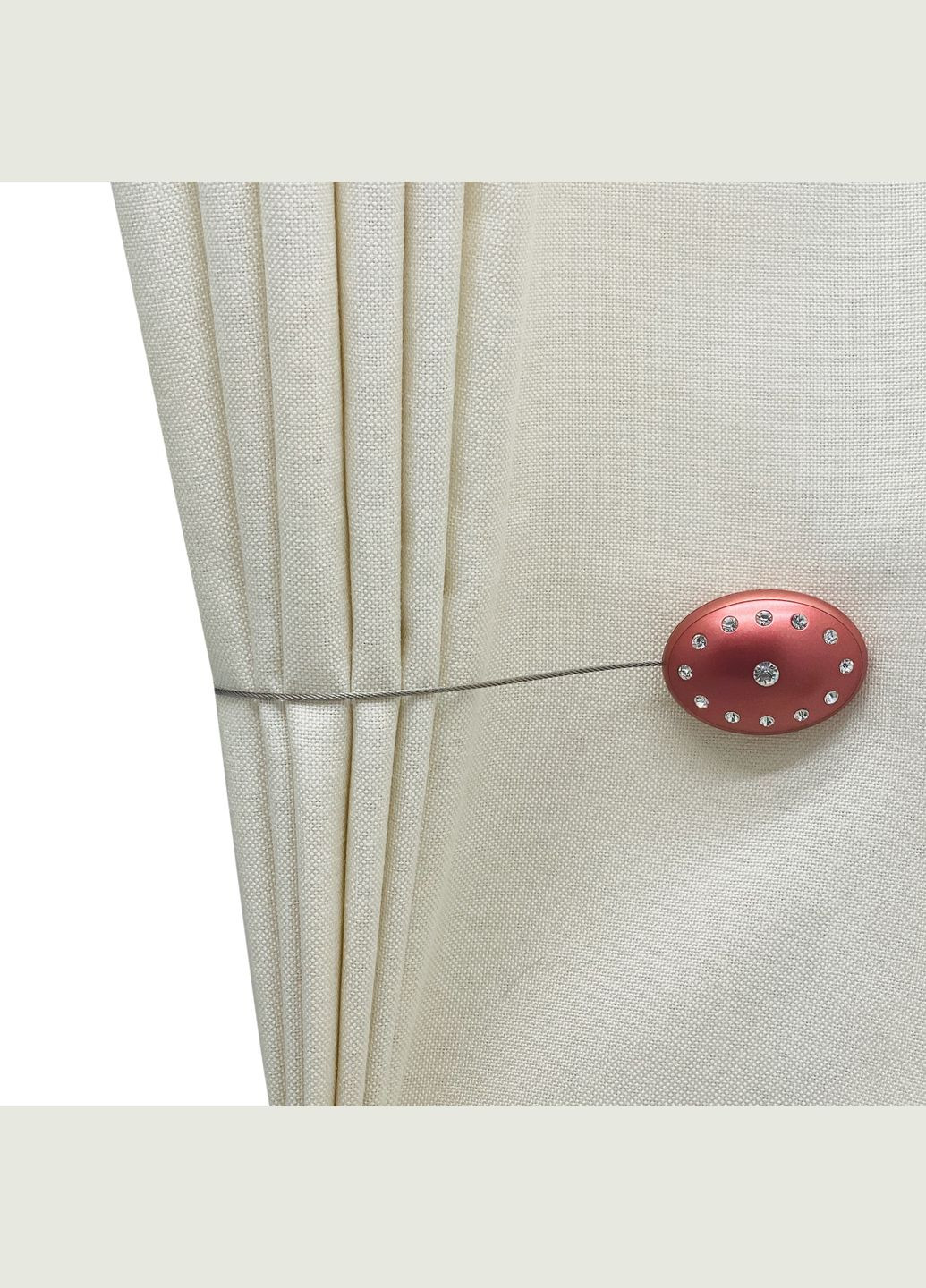 Магніт для штор овал зі стразами 5.5х4 см зелений пара 2 шт MIS LT №12а (323147999)