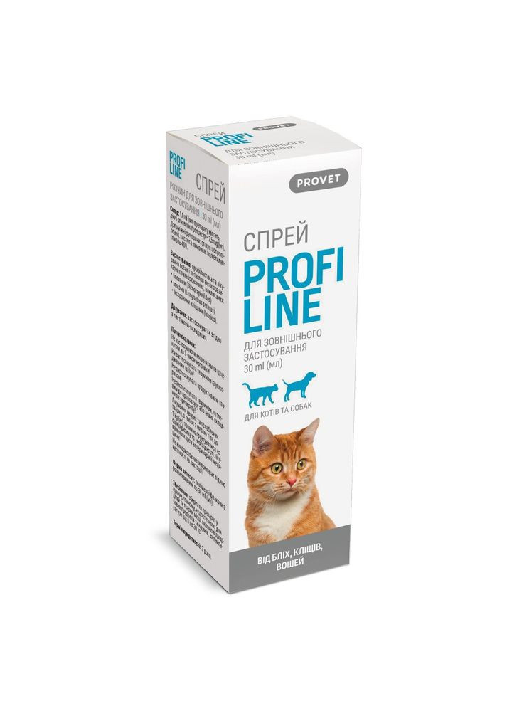 Спрей для кошек и собак Profiline от наружных паразитов, 30мл ProVET (292114857)