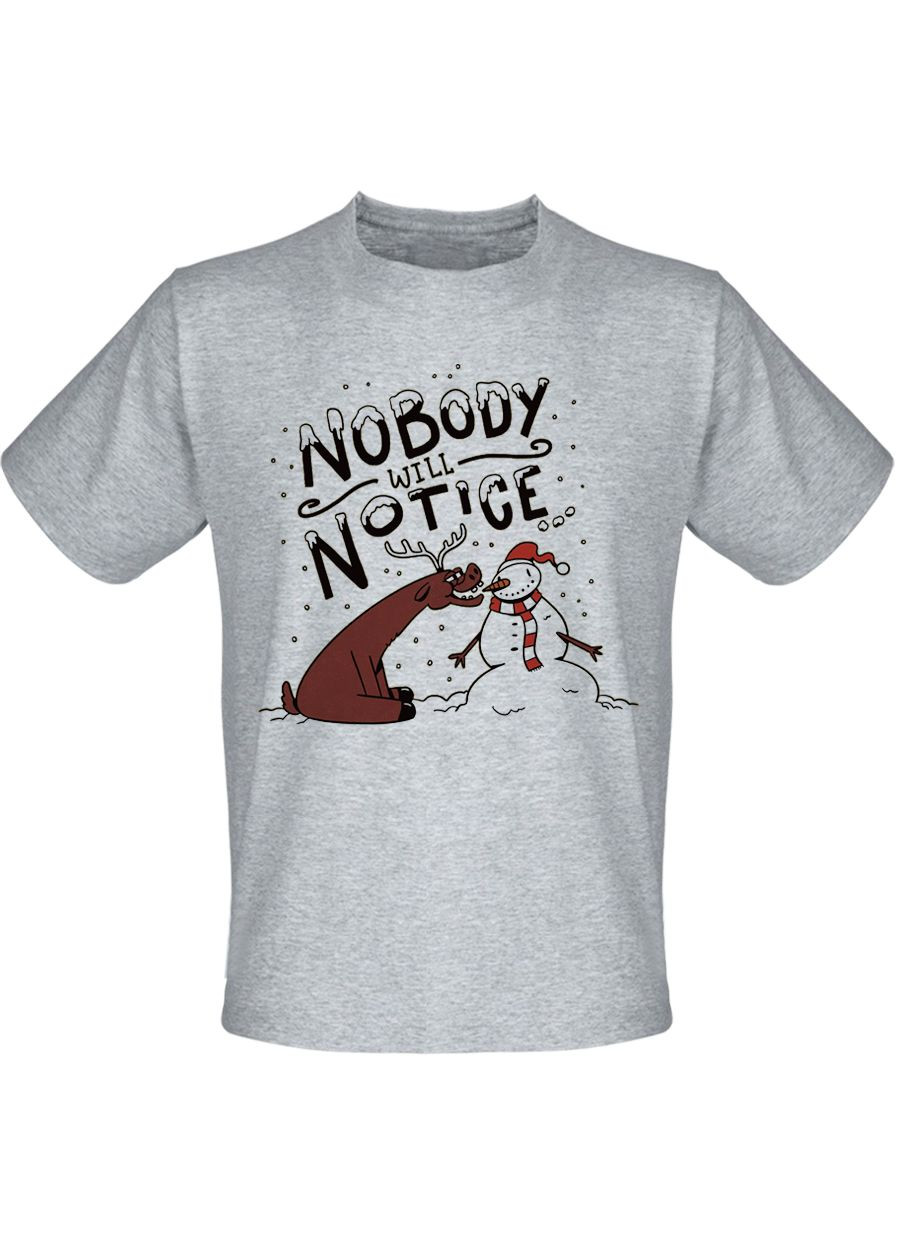 Сіра футболка новорічна mistle - no - funny anti christmas f*ck (меланж) Fat Cat