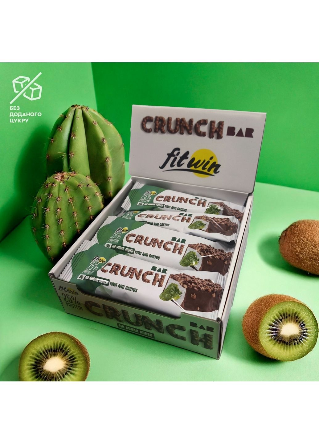 Батончик Crunch Bar 25%, 12*50 грамм Киви-кактус FitWin (315869001)