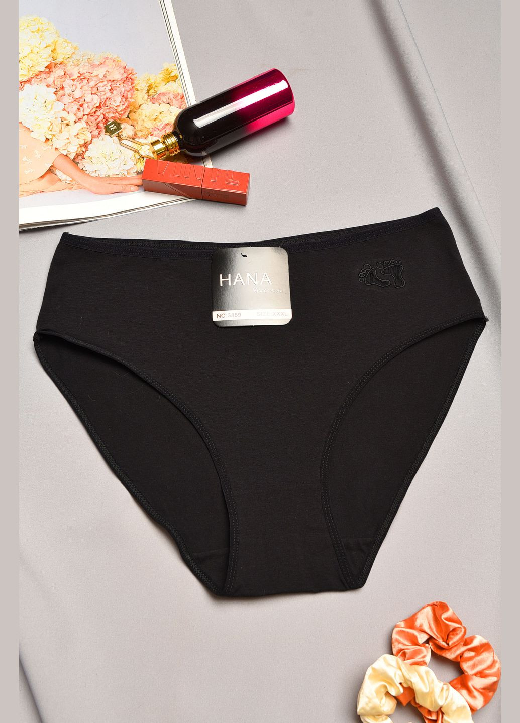 Труси жіночі напівбатальні чорного кольору Let's Shop (314902432)