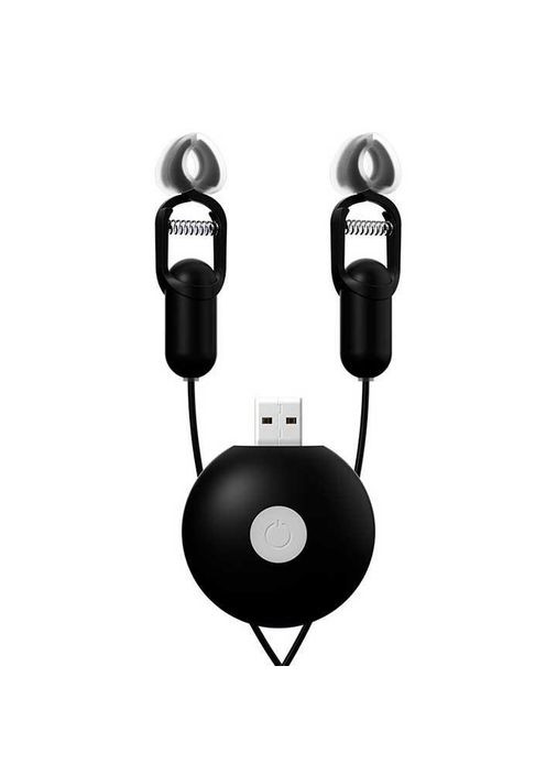 Черные зажимы для сосков с вибрацией "GALAKUin" USB 10 режимов - Садо-мазо No Brand (368893431)