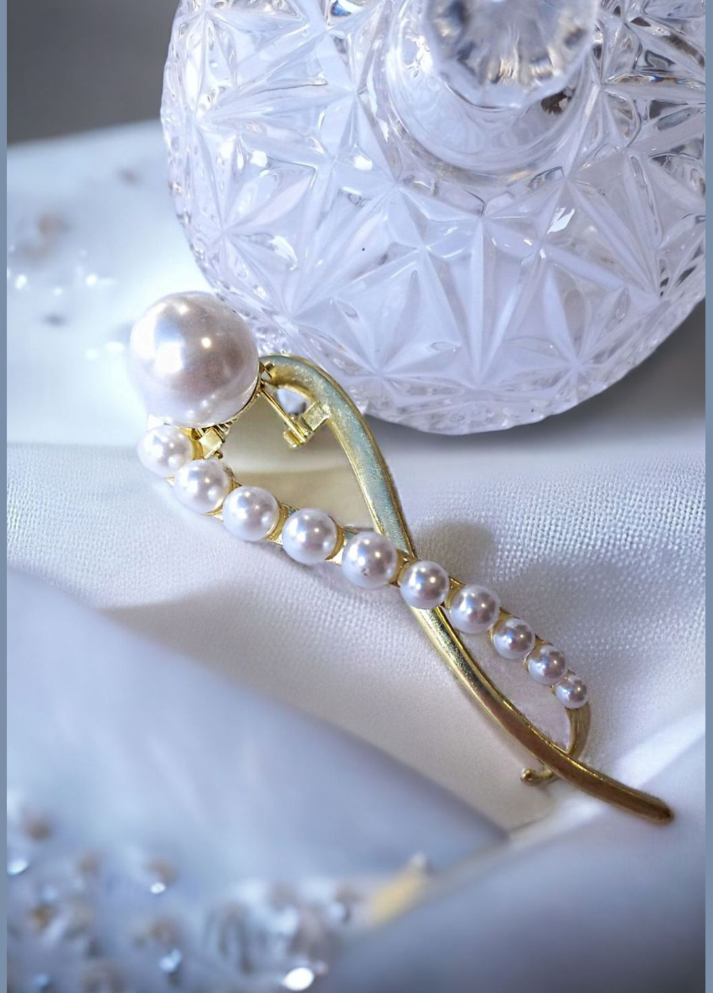 Заколка для волос "Beautiful pearls" с жемчугом, 11х3 см Анна Ясеницька (283300812)