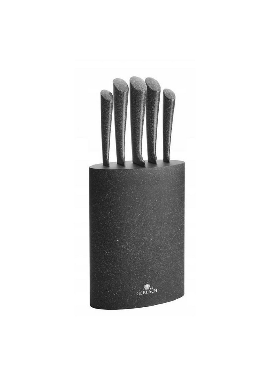 Набор из 5 кухонных ножей и подставки Gerlach чёрные,