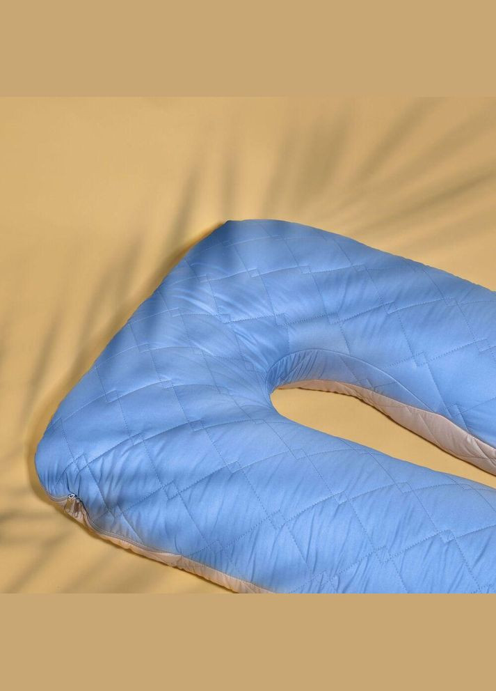 Наволочка для П-подушки для вагітних сну та відпочинку 140х75х20 см стьобана з блискавкою джинс мікрофібра IDEIA (323645720)