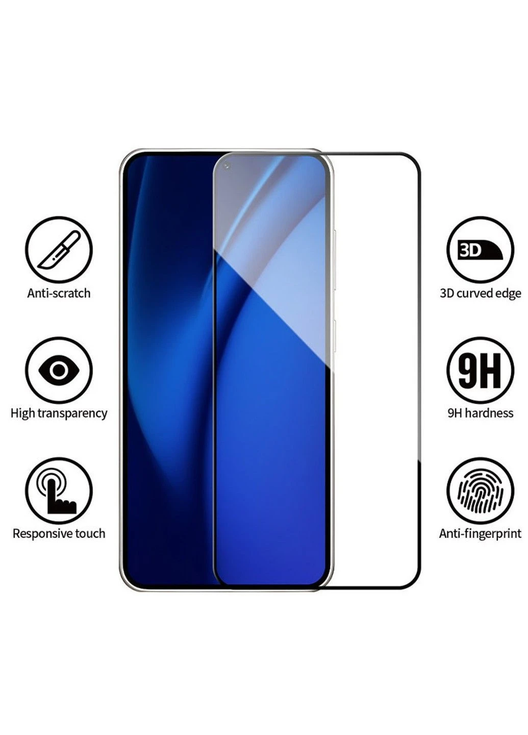 Защитное 2.5D стекло Full Cover HD для Samsung Galaxy S23 Blueo (390654009)