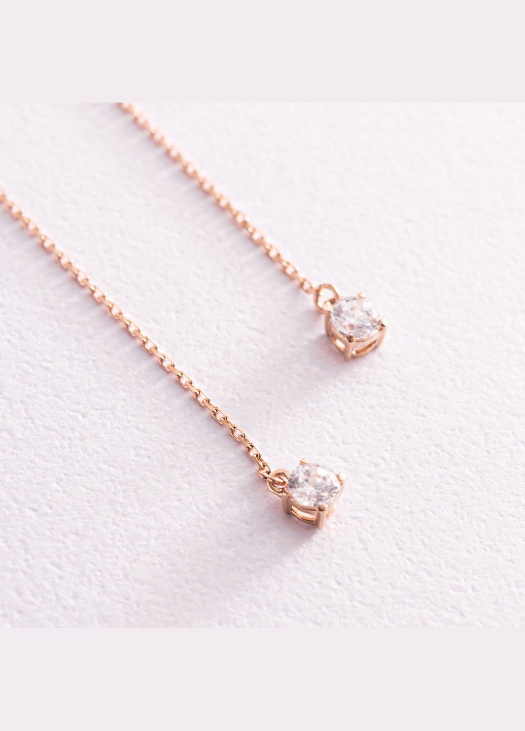 Золотые серьги - протяжки с фианитами с07597 Oniks (264023837)