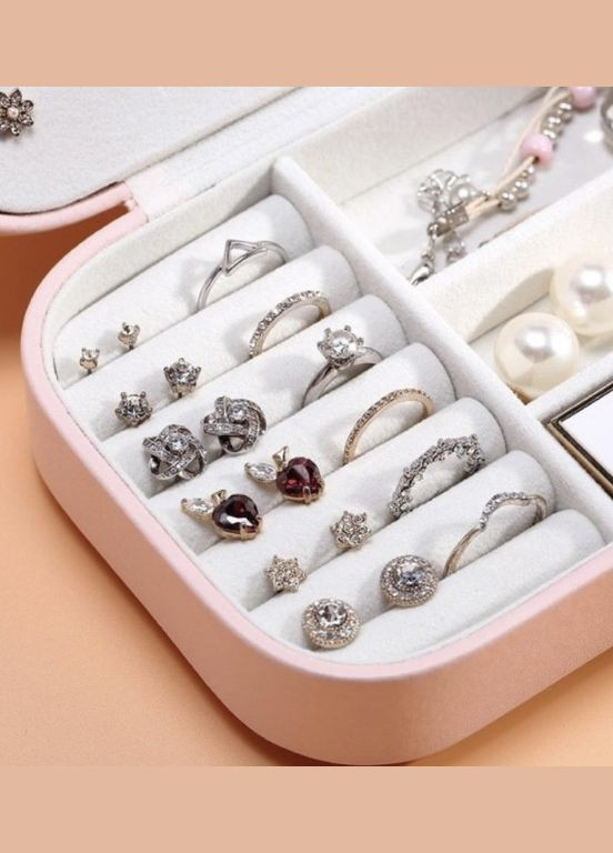 Органайзер для прикрас 16,5х11,5х5,5 см Пудровий No Brand (306554760)