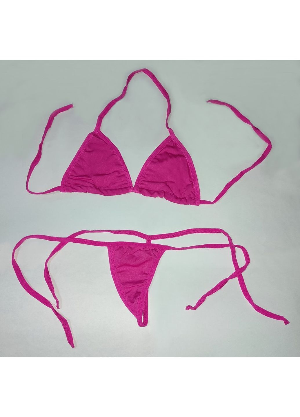 Малиновый летний женский купальник-триангл со стрингами малиновый s/м No Brand