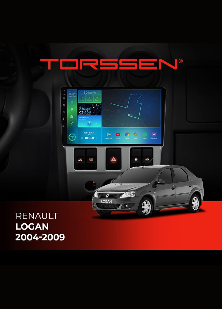 Штатная магнитола Renault Logan 20042009 FL9 4+64Gb 4G Carplay DSP Torssen (307086435)
