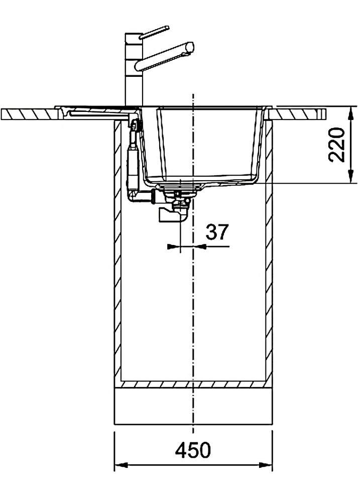 Мийка кухонная Urban, фраграніт, прямокутник, з крилом, 620х500х220мм, чаша - 1, врізна, оборотна, UBG 611-62, сірий сланець FRANKE (360395089)