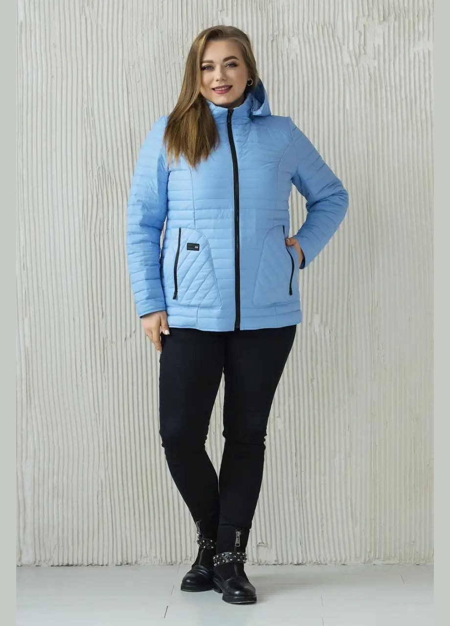 Голубая демисезонная женская демисезонная куртка большого размера SK