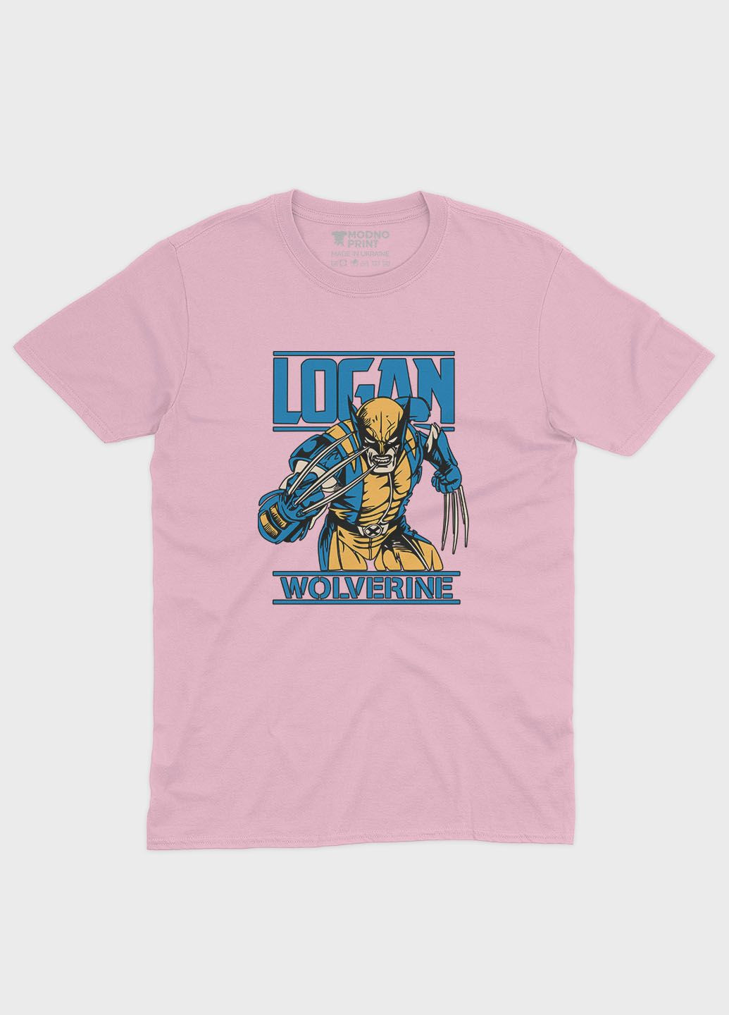 Розовая демисезонная футболка с принтом супергероя - росомаха блидо- (ts001-1-lpinkj-006-021-004) Modno
