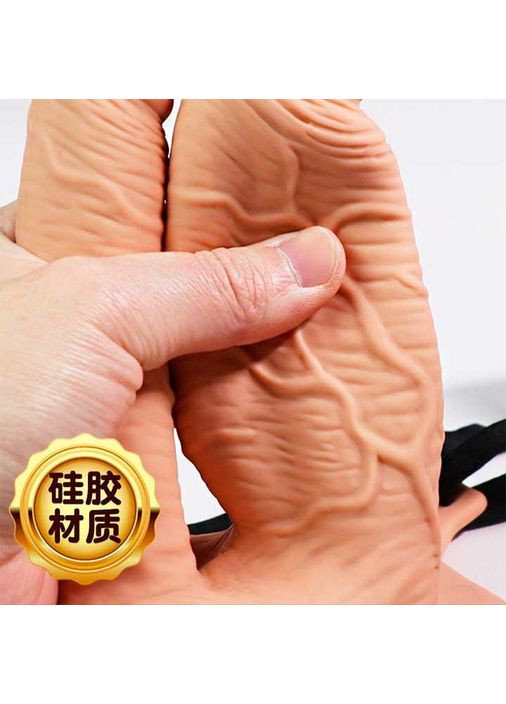 Подвійний порожнистий страпон з вібрацією 10 режимів + Лубрикант 215 мл + Спрей для очищення секс-іграшок Тілесний Lovetoy (360603791)