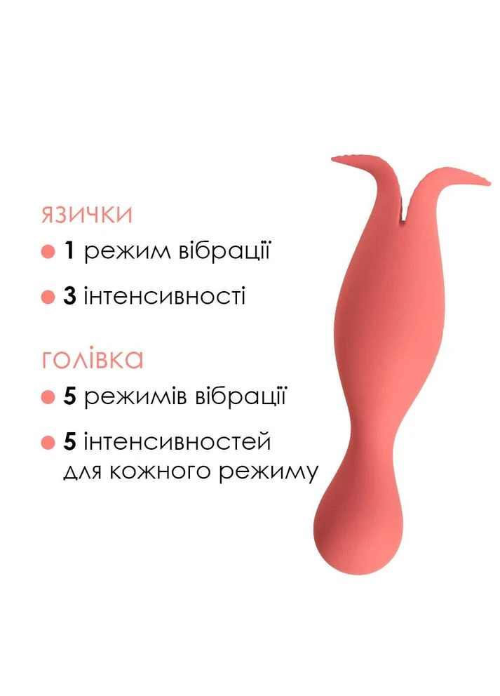 Подвійний вібратор точки G із язичками для клітора Siren Coral Svakom (387153963)