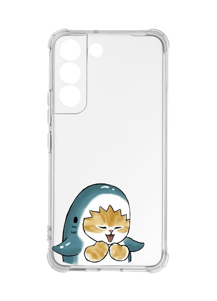 Чехол с утолщёнными углами на Samsung Galaxy S22:: Котёнок Акула (принт 376) Creative (355408881)