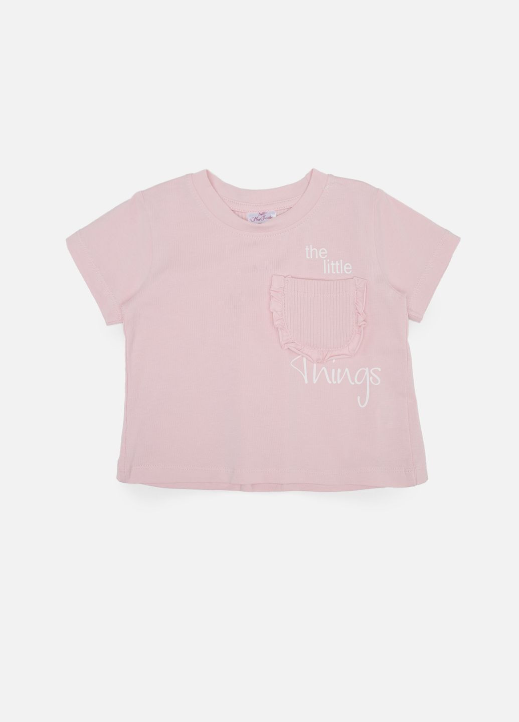 Розовая летняя футболка с коротким рукавом для девочки цвет розовый цб-00242433 Miss Feriha