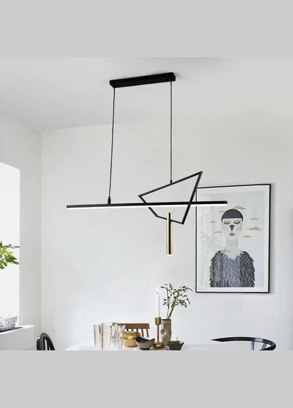 Люстра світлодіодна підвісна LED світильник для квартири на стелю лед 27175 Чорний 60-150х15х120 см. Sunnysky (364753200)