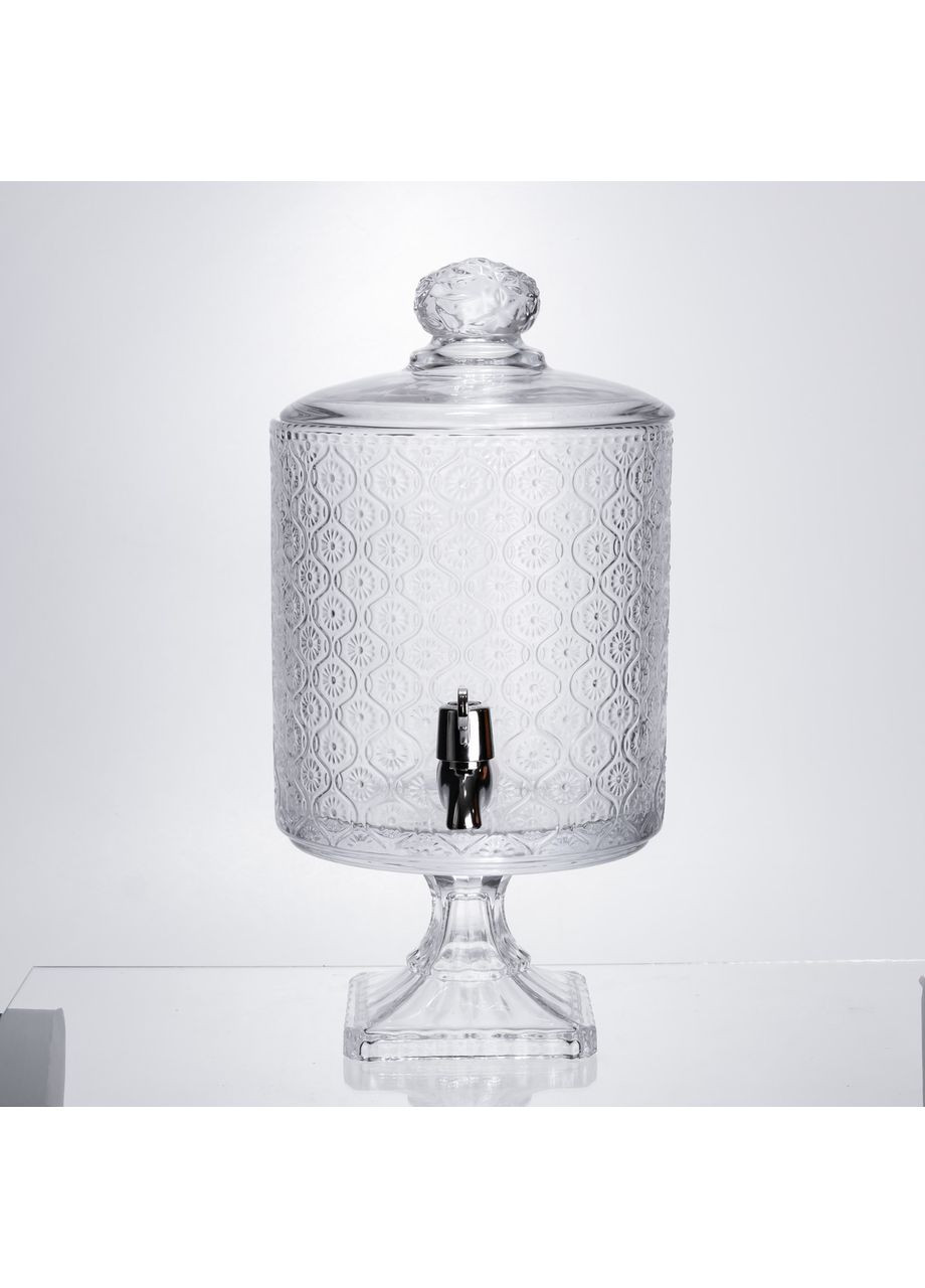 Лимонадница с краном на подставке стеклянная 4.5 л лимонадник 39 см HP-19-3045-7 Yiwu (370800412)