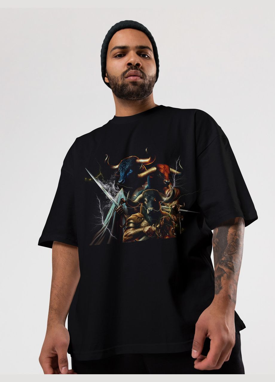 Черная мужская футболка оверсайз urban черная высокая плотность с длинным рукавом Mishe