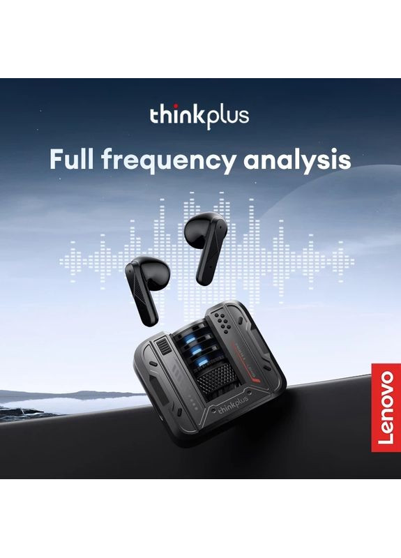Бездротові ігрові навушники з Bluetooth 5.4 LP49 Чорні/Сірі Lenovo (341324936)