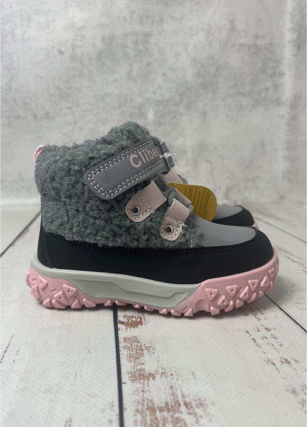 Черевики зимові дитячі на дівчинку Рожево-сірий (033) Clibee (369569775)