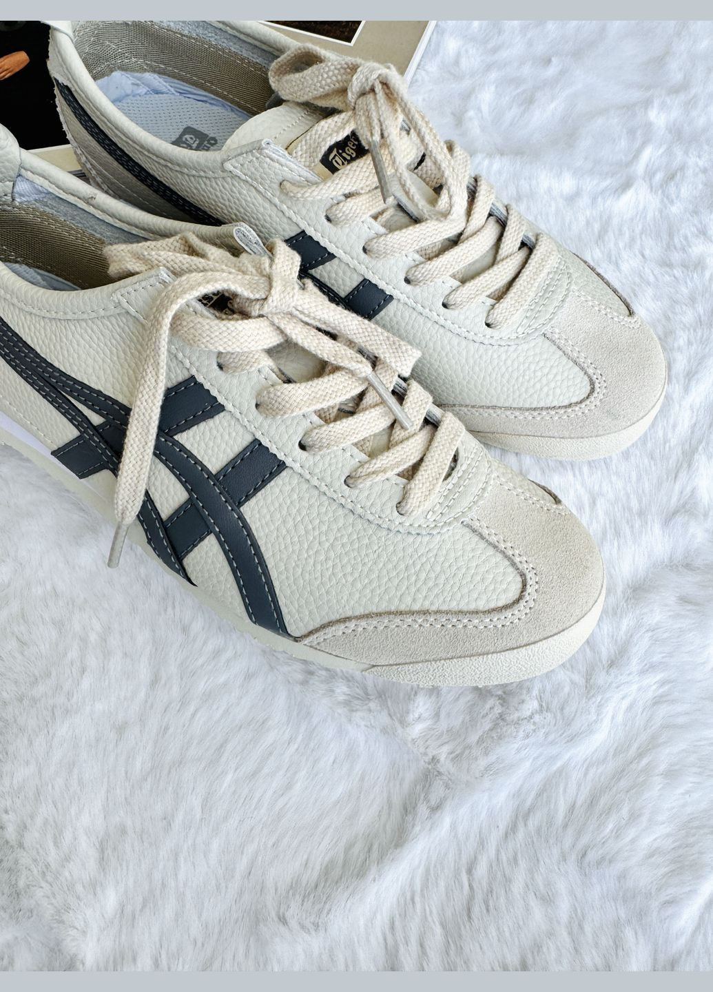 Бежевые демисезонные кроссовки мужские и женские asics onitsuka tiger mexico beige | асикс онитцука тайгер бежевые No Brand