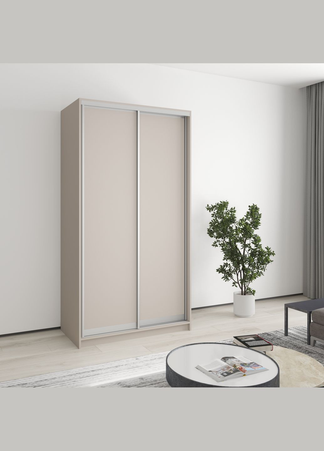 Шафа-купе дводверна Стандарт AL 2ДСП 110x45x210 см Кашемір (MBS-2271) MebelStar (346289465)