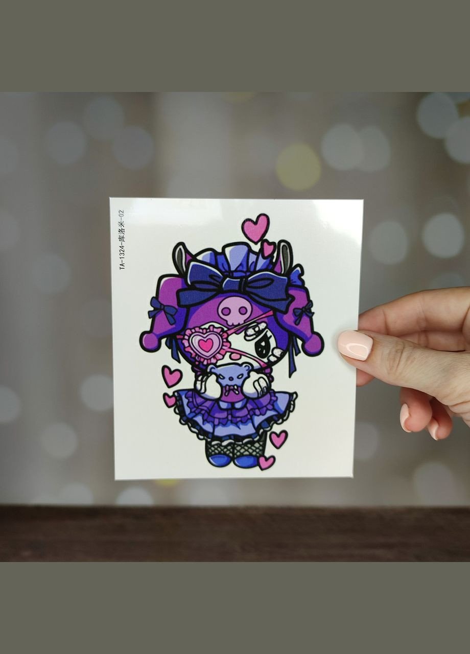 Тимчасове хорор татуювання, фальшиве тату на тіло "Куромі з ведмедиком. Onegai My Melody" SureGeek (326066170)